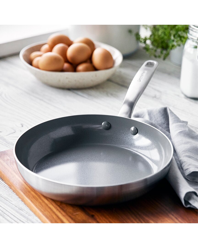 Shop Greenpan Chatham Tri-ply Stainless Steel Healthy Ceramic Nonstick 9.5 Frying Pan In Silver