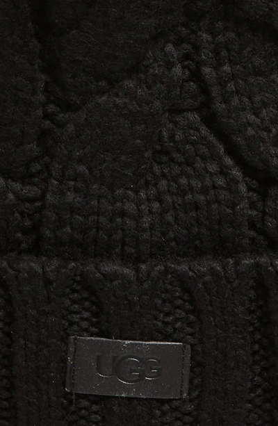 Ugg Cable Knit Pom Beanie In Black