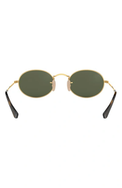 Shop Ray Ban 48mm Oval Sunglasses In Gold Green