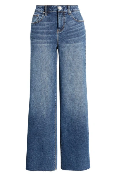 Shop 1822 Denim High Waist Raw Hem Wide Leg Jeans In Knox