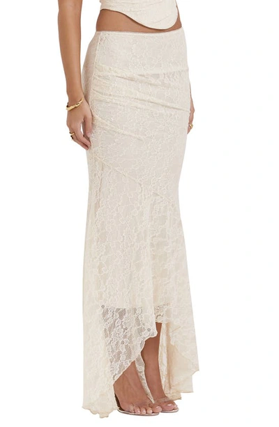 Shop House Of Cb Therese Floral Lace Maxi Skirt In Vintage Cream