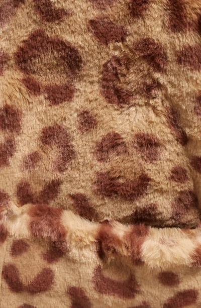 Shop Mini Boden Kids' Leopard Print Faux Fur Hooded Coat In Large Leopard