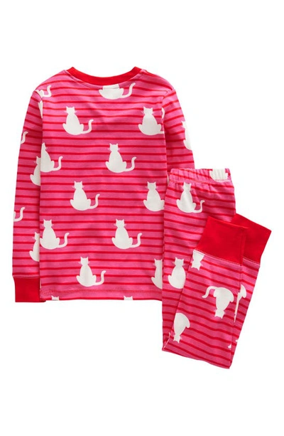 Mini Boden Snug Glow-in-the-dark Pajamas Pink Cats Girls Boden