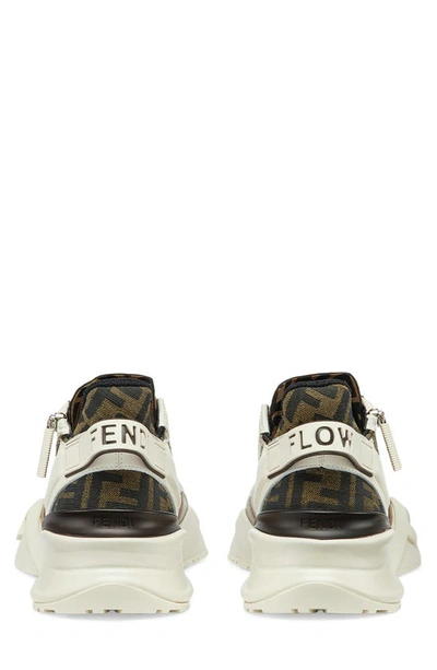 Shop Fendi Flow Logo Low Top Sneaker In F1mdc-corda Tab.nero B.ice