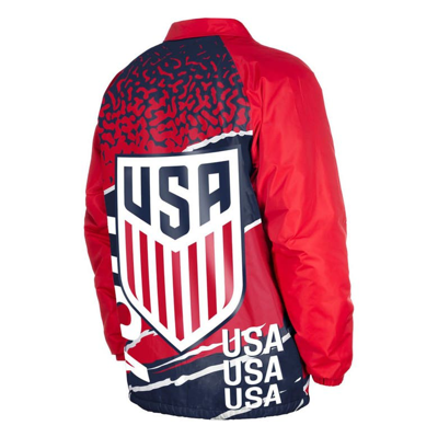 Shop 5th And Ocean By New Era 5th & Ocean By New Era Navy Usmnt Throwback Coaches Raglan Full-snap Jacket