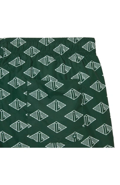 Shop Lacoste Uni Swim Trunks In Yrr Green/ Flour