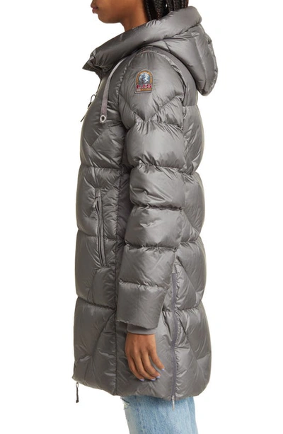 Shop Parajumpers Janet Hooded Water Repellent 750 Fill Power Down Puffer Jacket In Rock