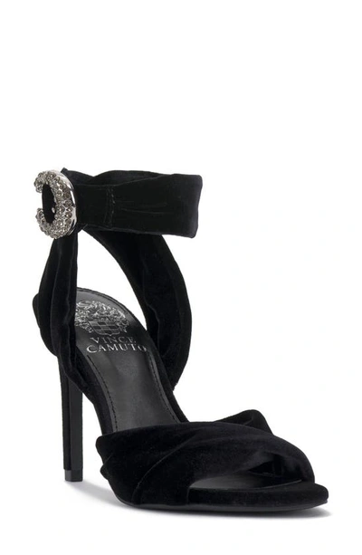 Shop Vince Camuto Anyria Ankle Strap Sandal In Black Velvet