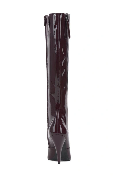 Shop Vince Camuto Alessa Knee High Pointed Toe Boot In Petit Sirah
