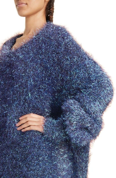 Shop Isabel Marant Wayne Sparkly Oversize Crewneck Sweater In Purple