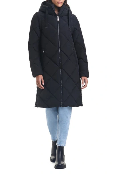 Shop Sanctuary Longline Hooded Puffer Coat With Removable Sleeves In Black