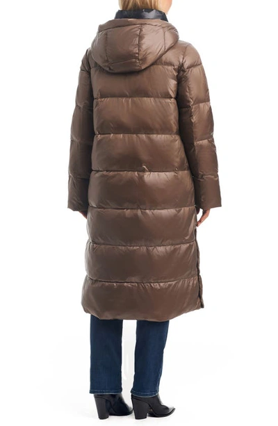 Shop Sanctuary Longline Hooded Puffer Coat In Mink
