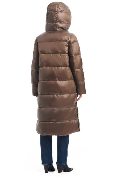 Shop Sanctuary Longline Hooded Puffer Coat In Mink