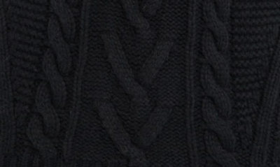 Zegna Cable Stitch Split Turtleneck Cashmere Sweater In Nero