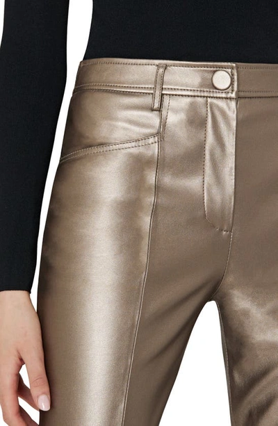 Shop Milly Re Faux Leather Pants In Silver