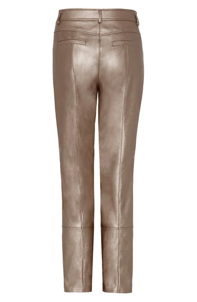 Shop Milly Re Faux Leather Pants In Silver