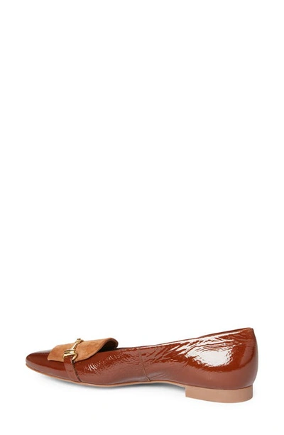 Shop Paul Green Selena Pointed Toe Flat In Cuoio Combo