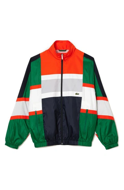 Shop Lacoste Colorblock Windbreaker In Qiu Roquette/ Multico