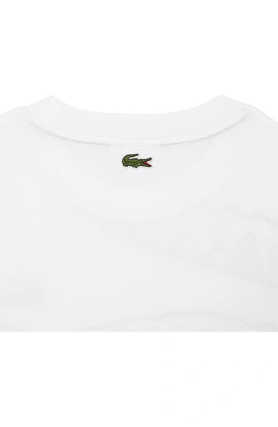 Shop Lacoste Loose Fit Logo Graphic T-shirt In Blanc