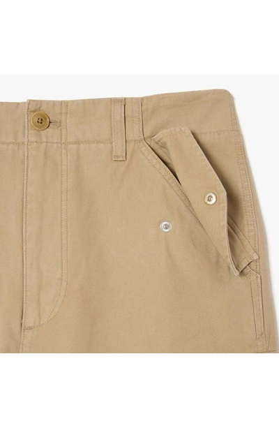 Shop Lacoste Straight Fit Twill Cargo Pants In Cb8 Lion