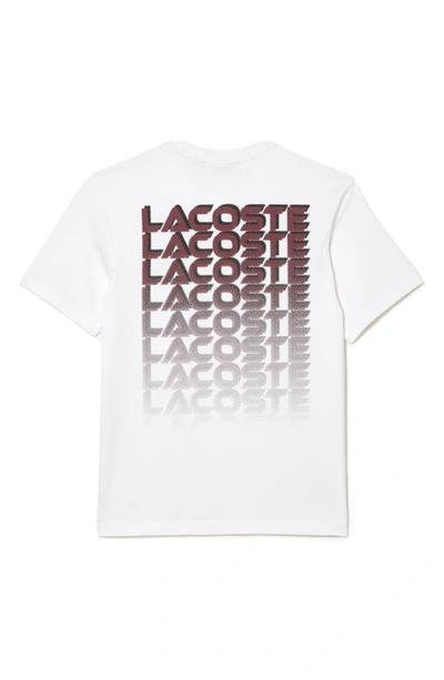 Shop Lacoste Relaxed Fit Logo Cotton Graphic T-shirt In Blanc
