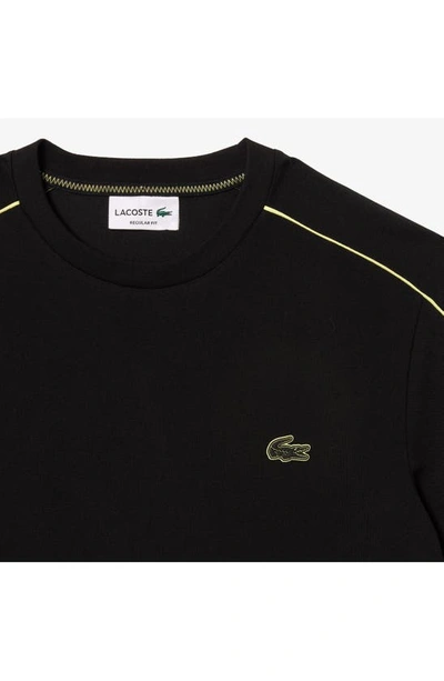 Shop Lacoste Shoulder Logo T-shirt In 6vt Noir/ Limeira