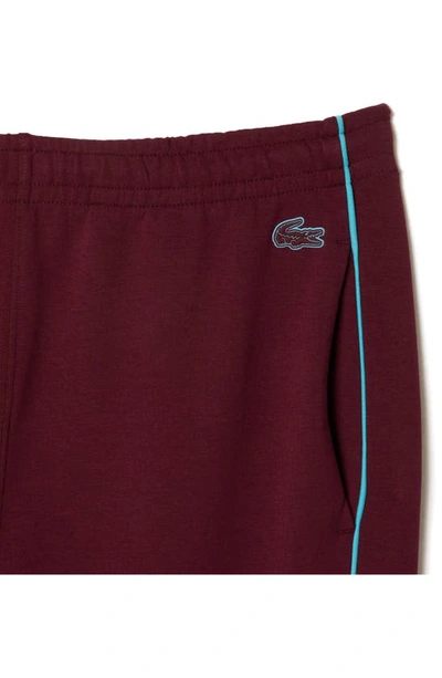 Shop Lacoste Knit Track Pants In Burgundy/ Anse