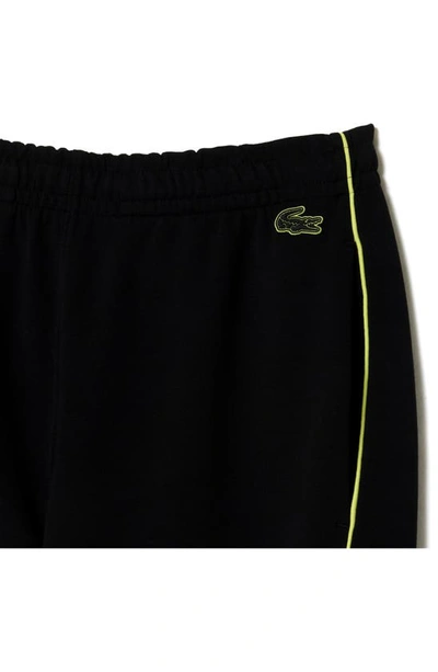 Shop Lacoste Knit Track Pants In Noir/ Limeira