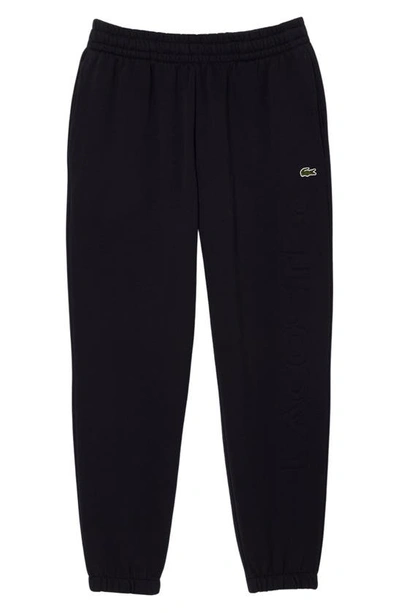 Shop Lacoste Logo Embossed Sweatpants In Blue Abimes