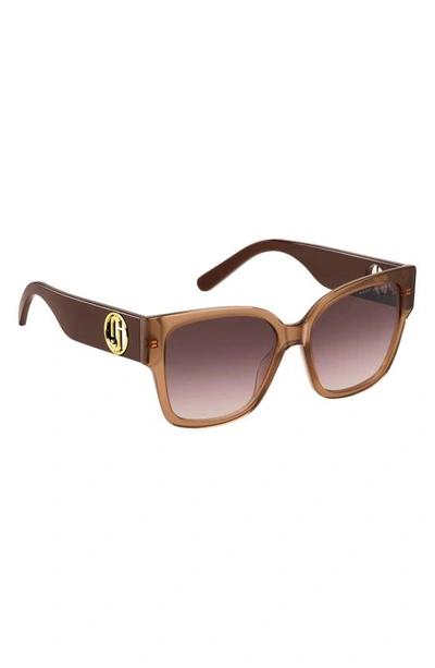 Shop Marc Jacobs 54mm Square Sunglasses In Brick/ Brown Gradient