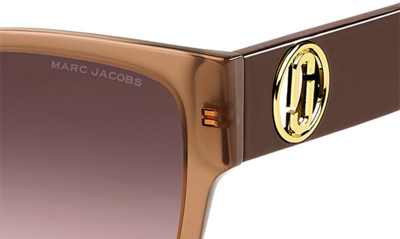 Shop Marc Jacobs 54mm Square Sunglasses In Brick/ Brown Gradient