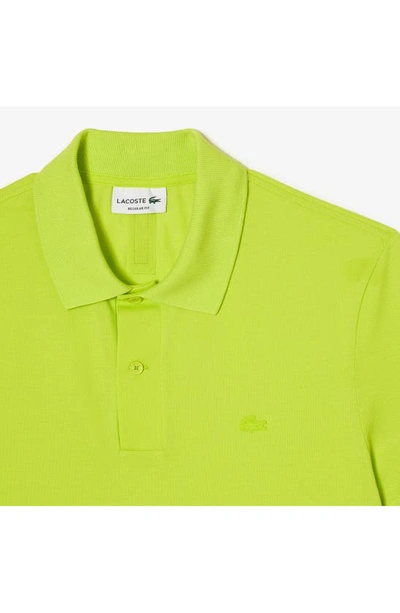 Lacoste Solid Stretch Cotton Blend Polo Shirt In 90v Lima