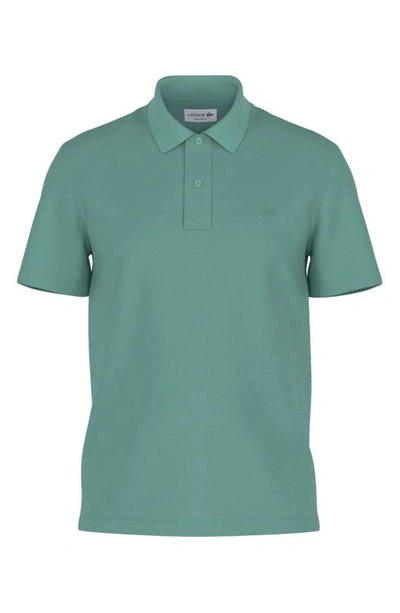Shop Lacoste Solid Stretch Cotton Blend Polo Shirt In 3a4 Florida