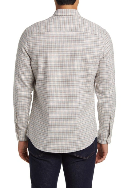Shop Nordstrom Tech-smart Trim Fit Check Stretch Button-down Shirt In Ivory- Grey Fairview Check