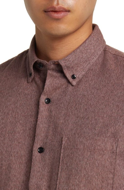 Nordstrom Tech-smart Trim Fit Check Stretch Button-down Shirt In Brown Nutmeg Ts Grindle