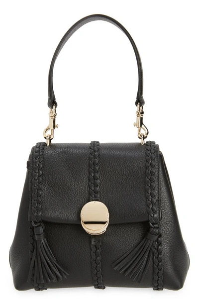 Shop Chloé Small Penelope Leather Crossbody Satchel In Black 001
