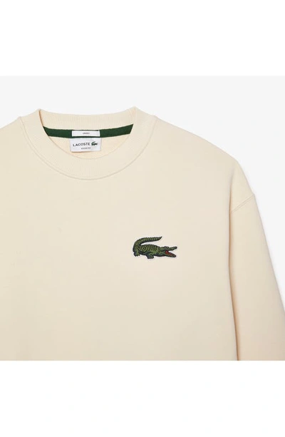 Shop Lacoste Gender Inclusive Crocodile Badge Loose Fit Crewneck Sweatshirt In Laponie