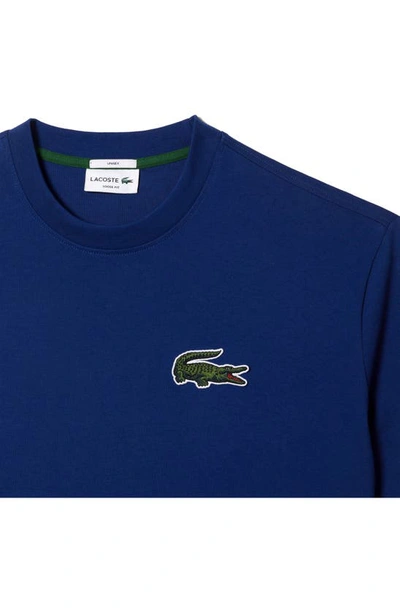 Shop Lacoste Loose Fit Crocodile Badge T-shirt In F9f Methylene