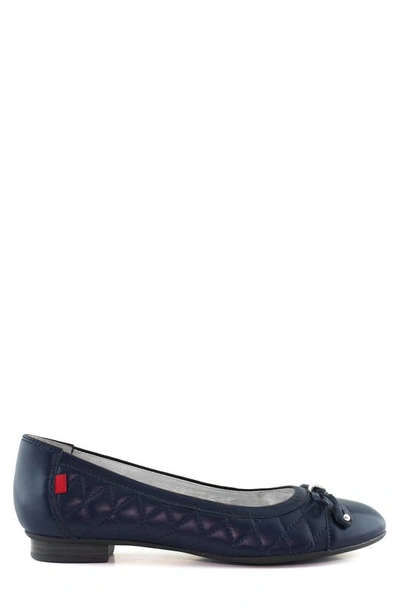 Shop Marc Joseph New York Pearl Street Flat In Navy Quilted Napa