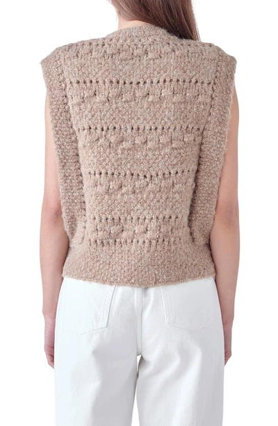 English Factory Textured Sweater Vest In Brown