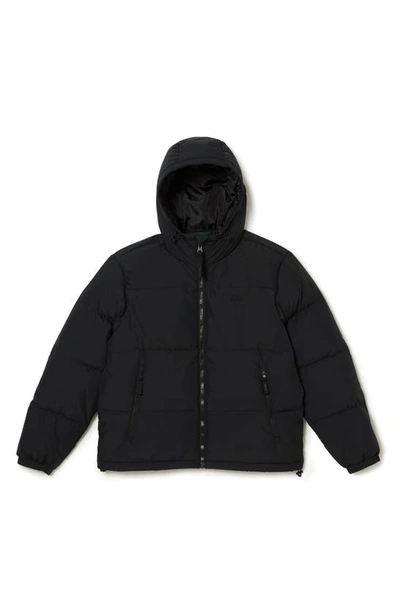 Shop Lacoste Puffer Jacket In Noir