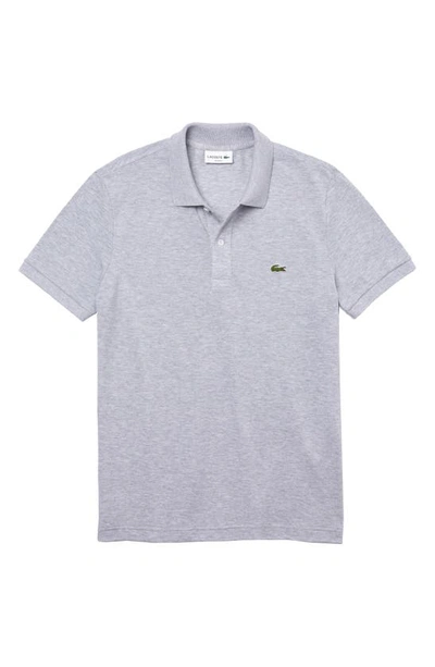 Shop Lacoste Slim Fit Piqué Polo In Silver Chine