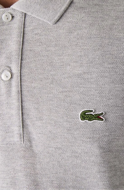 Lacoste Short-sleeved Polo Shirt In Silver Chine