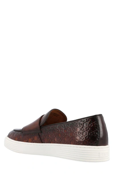 Shop Taft 365 Leather Double Monk Strap Loafer In Chocolate