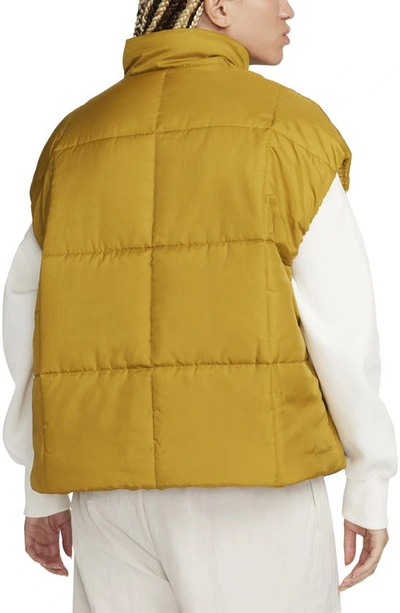 Shop Nike Sportswear Classic Water Repellent Therma-fit Loose Puffer Vest In Bronzine/ White