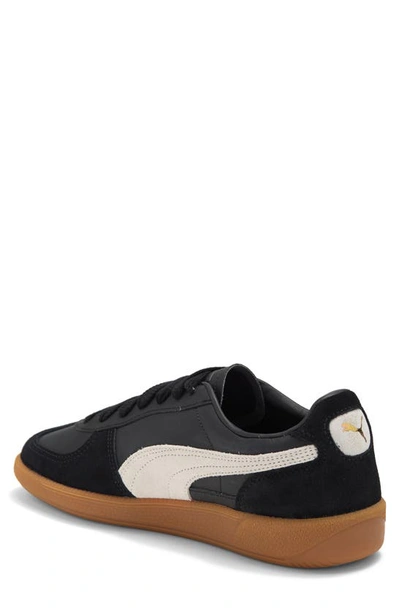 Shop Puma Palermo Leather Sneaker In  Black-feather Gray-gum