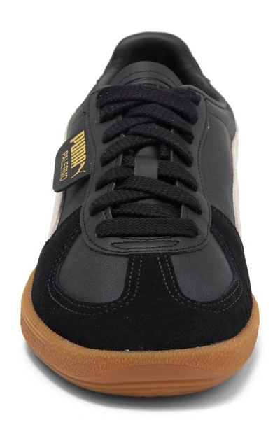 Shop Puma Palermo Leather Sneaker In  Black-feather Gray-gum