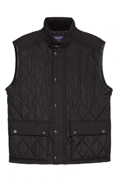 Shop Ralph Lauren Purple Label Leyland Quilted Vest In Polo Black
