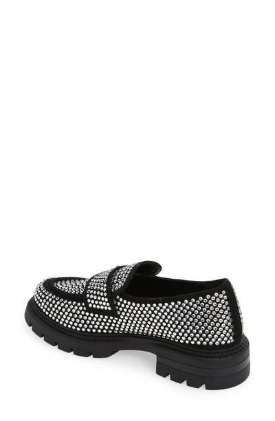 Shop Azalea Wang Hemmy Crystal Lug Sole Loafer In Black