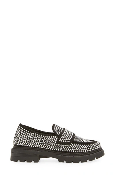 Azalea Wang Hemmy Crystal Lug Sole Loafer In Black